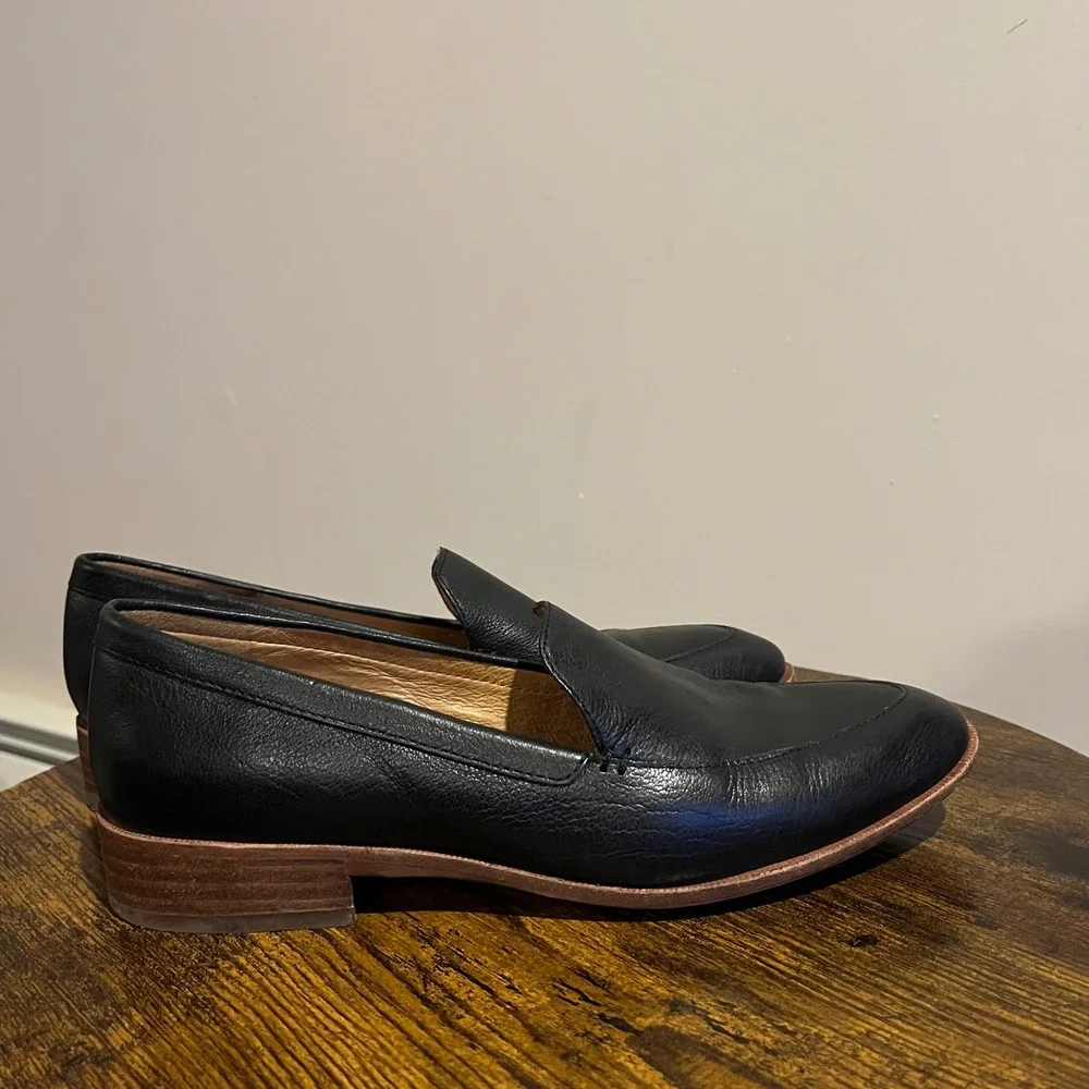 Madewell Shoes Frances Loafer Slip On Black Leather 7 Capsule Minimal Basic